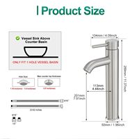 Robinet de salle de bain haut de gamme en acier inoxydable SUS304, mitigeur monocommande pour lavabo de camping-car ou de caravane à poser sur comptoir