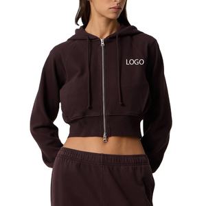 Design décontracté à manches longues / Modèle économique 2026 / Modèle court avec fermeture éclair pour femme avec logo personnalisé - Product Image 1