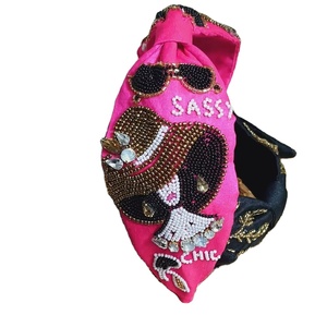 Bandeau de pickleball perlé 2025 – Designer, fait main, brodé, lumineux, léger – Bandeaux pour cheveux femme et enfant de haute qualité - Product Image 1