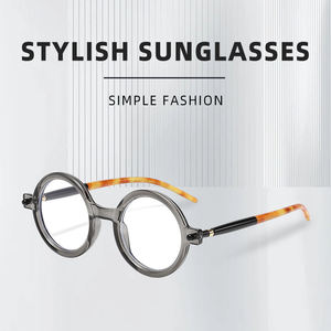 2025 New <b>Sunglasses</b> <b>Round</b> <b>Frame</b> Fashion Clear Lens Glasses for Female Retro Modern Style - Product Image 2