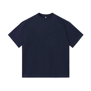เสื้อยืดคอกลมแขนสั้นผ้าฝ้ายเรียบสำหรับผู้ชาย ทรงปกติ สีพื้น ผ้าเจอร์ซีย์ถัก - Product Image 2
