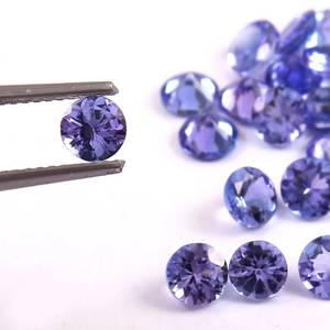 Pierre précieuse tanzanite calibrée de haute qualité en gros pour la fabrication de bijoux, pierre de naissance de décembre naturelle à facettes, taille ronde - Product Image 4