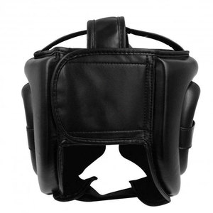 Protège-tête de boxe en cuir PU noir, équipement de protection pour adultes, unisexe, utilisation universelle - Product Image 3
