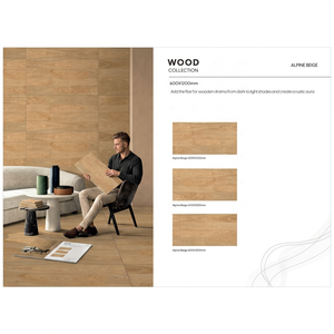 Usine directe 600x1200mm carreaux de sol en porcelaine effet bois écorce bois brun conception mur carreaux de céramique salle de bain mosaïque - Product Image 5