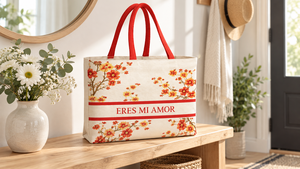 Romantic Blossom Floral Canvas Tote <b>Bag</b> 40x34x16 cm Custom Printed Shopping <b>Bag</b> Handles Wholesale OEM Private Label Bulk SNC135A - Product Image 4
