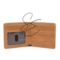 Dompet Kulit Asli Pria Ukiran Tangan, Dompet Lipat Kulit Berbulu Buatan Tangan Gaya Barat, Dompet Koboi Vintage Berukir