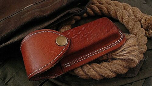 Handmade Leather Pouch Folding Knife Handcrafted Steel Blade Folding Pocket <b>Tool</b> Leather Case Outdoor Adventure Camping - Product Image 4