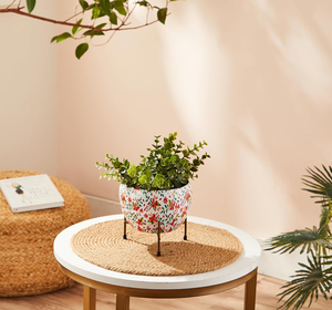 Jardinière florale moderne en métal avec support trépied, pot de fleurs décoratif pour plantes d'intérieur et d'extérieur, maison, jardin, balcon, bureau - Product Image 2