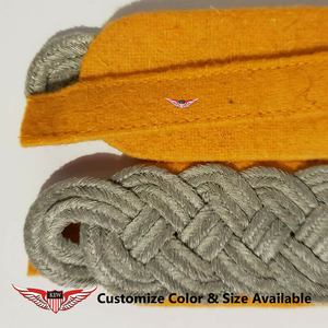 Epaulettes Personalizables KEW Ecológicos con Hombrores Acolchados Grises sobre Fondo Naranja para Uniforme Alemán - Product Image 4