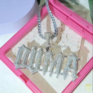 Shiny Lab Grown Diamond " KING " Pendant Necklace Cuban Link Hip Hop Jewelry For Unisex - Product Image 2