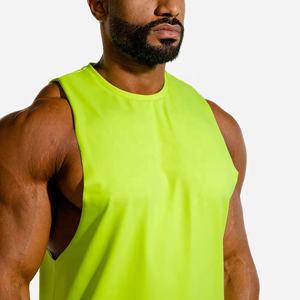 Débardeur vert fluo personnalisé pour hommes, surdimensionné, vêtements de gym, gilet de Fitness pour hommes, chemise d'entraînement musculaire - Product Image 5