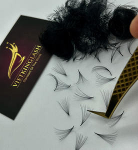 Custom 0.05 0.07 Cashmere Long Stem <b>Premade</b> Volume <b>Fan</b> Eyelash Extension 1000 <b>Fans</b> Wispy Loose Promade <b>Fans</b> Lash Extension - Product Image 1