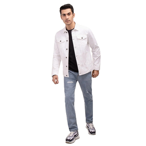 Nouveautés 2025 - Veste en jean pour homme avec boutons et poches avant, 100% coton, veste en jean streetwear pour homme - Product Image 1