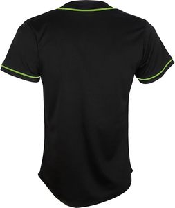 Camiseta de béisbol negra personalizada para hombre, con botones, malla bordada, nombre del equipo y números, tallas S-8XL - Product Image 2