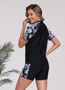 <b>Women's</b> High-quality Breathable Polyester Shorts Sleeve 2 Piece Rash guard suit Compression <b>Shirt</b> <b>for</b> Fitness <b>Swimming</b> Water - Product Image 5