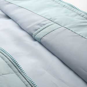 Gilet matelassé bleu clair pour homme, col montant, fermeture éclair, coupe-vent, vêtement d'extérieur décontracté, longueur normale, couleur unie - Product Image 5