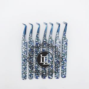 แหนบเคลือบกระดาษผีเสื้อจุดสีน้ำเงิน90องศา9มม. ทำด้วยมือสแตนเลสด้ามจับเรียบ - Product Image 6