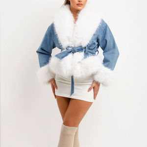 Chaqueta de Mujer de Algodón con Botones, Nuevo Artículo, Color Liso, Estilo Moderno, Chaqueta de Mujer con Piel Sintética, Estilo Urbano, Chaqueta Vaquera de Mujer - Product Image 4