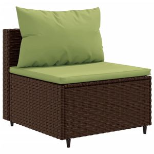 Ensemble de canapés de jardin vert-brun, meubles d'extérieur en rotin avec coussins en mousse haute densité, imperméables, design contemporain - Product Image 4