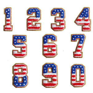 Индивидуальные цифры, синель, от нуля до девяти, пушистая синель, нашивка для шляпы, одежда, вышивка - Product Image 5