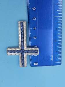 Colgante de Moissanita con Diseño Cruzado de Plata 925, Colgante Cristiano, Colgante de Fe Religiosa, Joyería Hip Hop, Regalos de Comunicación - Product Image 4