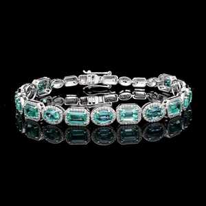 Natural Emerald <b>Bracelet</b> 925 Sterling <b>Silver</b> Luxury Gemstone Jewelry Women Elegant <b>Adjustable</b> Gift Durable - Product Image 4