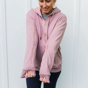 Sweat à capuche color block esthétique pour femme, en polaire, style urbain professionnel, nouvelle collection 2026 - Product Image 2