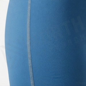 High Waist Full Length <b>Women's</b> <b>Leggings</b> Solid Blue Seamless Knitted Stretch Breathable Comfortable All Seasons Basic Style - Product Image 5