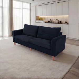 Modern Style Solid Color Multi-Person <b>Sofa</b> Black Corduroy for Living Room and <b>Office</b> - Product Image 2
