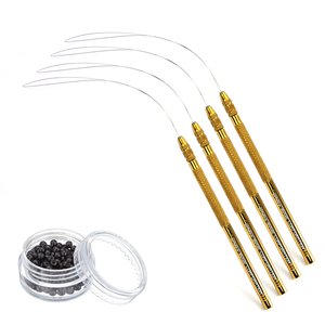 เครื่องมือดึงตะขอถักโครเชต์ลวดถักร้อยลูกปัดห่วงไมโครสำหรับต่อผม - Product Image 6