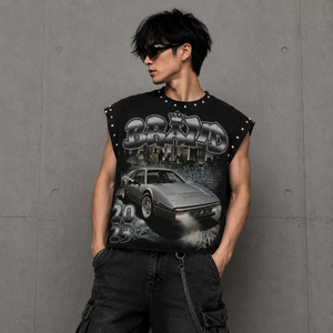 Trending Men's Vest Cotton Singlets Washed Tank Top Distressed Knitted Vintage Washed <b>Sleeveless</b> <b>T</b>-<b>Shirt</b> Tank Top for Unisex - Product Image 1