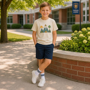Ensemble d'uniformes scolaires personnalisés brodés en polycoton tricoté pour l'école primaire – Vente en gros - Product Image 3