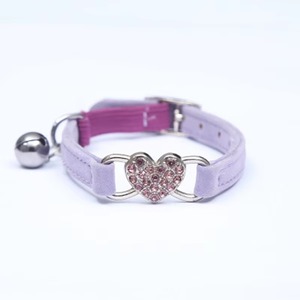 Heart Charm And Bell Cat Collar Safety Elastic Adjustable With Soft <b>Velvet</b> <b>Material</b> 8 Colors Pet Product Cats In Black Pink <b>Red</b> - Product Image 6