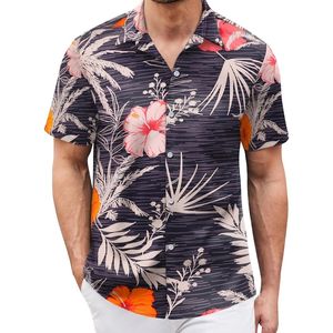 Camisas de Manga Corta con Botones para Hombre, Diseño Elegante OEM ODM, Clásicas con Rayas Negras, Estilo Hawaiano para Playa, Tela Twill - Product Image 3