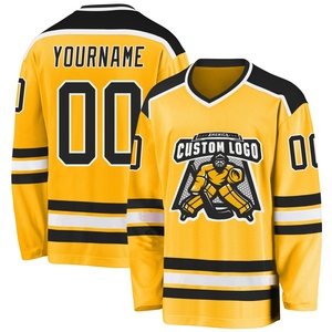 Maillot de hockey noir-blanc personnalisé de qualité supérieure, vente en gros, directement de l'industrie - Product Image 1