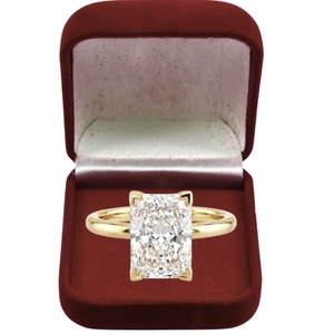 Bague en or jaune 18 carats certifiée IGI avec diamant de laboratoire 3 carats couleur F taille Radiant VS1, bijoux fins pour femme, bague de fiançailles de luxe, gemme - Product Image 1
