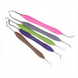 Kit de 5 instruments de restauration dentaire en composite avec poignée en silicone pour étudiants en médecine, certifié CE ISO, fournisseur OEM ODM en gros - Product Image 5