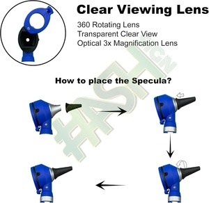 Fiber Mini Pocket Plastic Otoscope Set LED Source Manual Power Supply Optic <b>Ear</b> <b>Scope</b> CE Certified 99.5% Accuracy Medical - Product Image 2