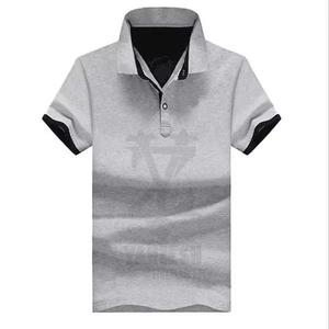 <b>Men's</b> New Fashion Trend 100% Cotton Knitted Breathable <b>Turtleneck</b> Short Sleeve Pullover <b>for</b> Shirts Custom Front Logo Plus Size - Product Image 5
