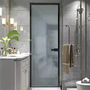 Stainless Steel Kitchen Doors Soundproof Compact Laminate Toilet Door Aluminum Double Leaf Glass Interior Doors