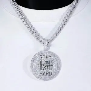 Pendentif personnalisé en argent sterling 925 avec diamant Tishya pour femme, 2 carats, rond, véritable MOISSANITE - Product Image 4