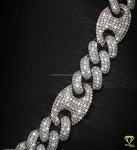 925 Sterling Silver Cuban Link <b>Chain</b> <b>Iced</b> <b>Out</b> Hip Hop Statement Luxury Bling Jewelry VVS Moissanite Diamond Necklace for Unisex - Product Image 3