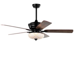 Ventilatore da Soffitto LED in Legno Stile Retrò da 52 Pollici, Profilo Basso, 3 Velocità, Pale Reversibili, per Interni/Esterni, 110V AC - Product Image 3