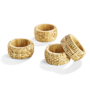 Anneaux de serviettes décoratifs en rotin pour les dîners de Noël, supports naturels pour serviettes en tissu - Product Image 6