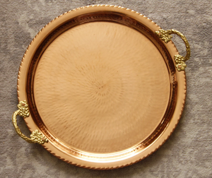 Plateau de service rond en cuivre fait main vintage, vente en gros pour la décoration de la maison, hôtel, restaurant, bar, ustensiles de cuisine, décoration de table 2026 - Product Image 2