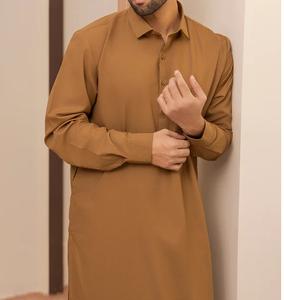 Conjunto de 2 piezas de ropa tradicional musulmana étnica personalizada OEM, Shalwar Kameez de algodón, traje formal pakistaní Khamis, estilo afgano, transpirable para hombre - Product Image 3