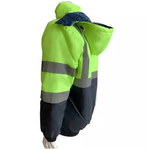 ANSI Class 3 High Visibility Safety Jacket Reflective Waterproof Two Tone Hi Vis <b>Workwear</b> Windproof Coat for Construction Site - Product Image 3