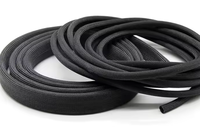Funda Trenzada de Fibra de Vidrio Blanca/Negra, Resistente a Altas Temperaturas (600°C), para Cables de Bajo Voltaje, de 25~50mm de Diámetro Interior