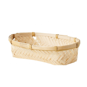 Plateau en rotin tressé à la main avec base en bois, plateau de service pour apéritifs, plateau de service pour cocktails, rangement élégant, style maison - Product Image 1