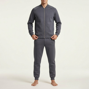 Custom Men Gym Tracksuit Set Zip <b>Jacket</b> and Jogger Pants Training Tracksuit with Custom Logo - Product Image 2